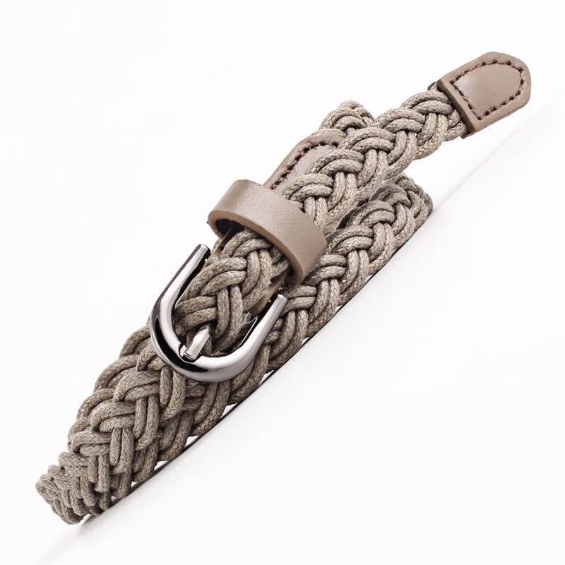 Fashion Casual Woven Knitted  Leather Female Waistband Ladies Decorative Women Belts Clothes Accessories Rope Braided