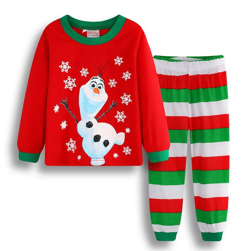 Kid Pajamas Set Baby Boy Clothes Girl Sleepwear Nightwear Children Santa Claus Christmas Pyjamas Cotton Clothing Set 2-7T