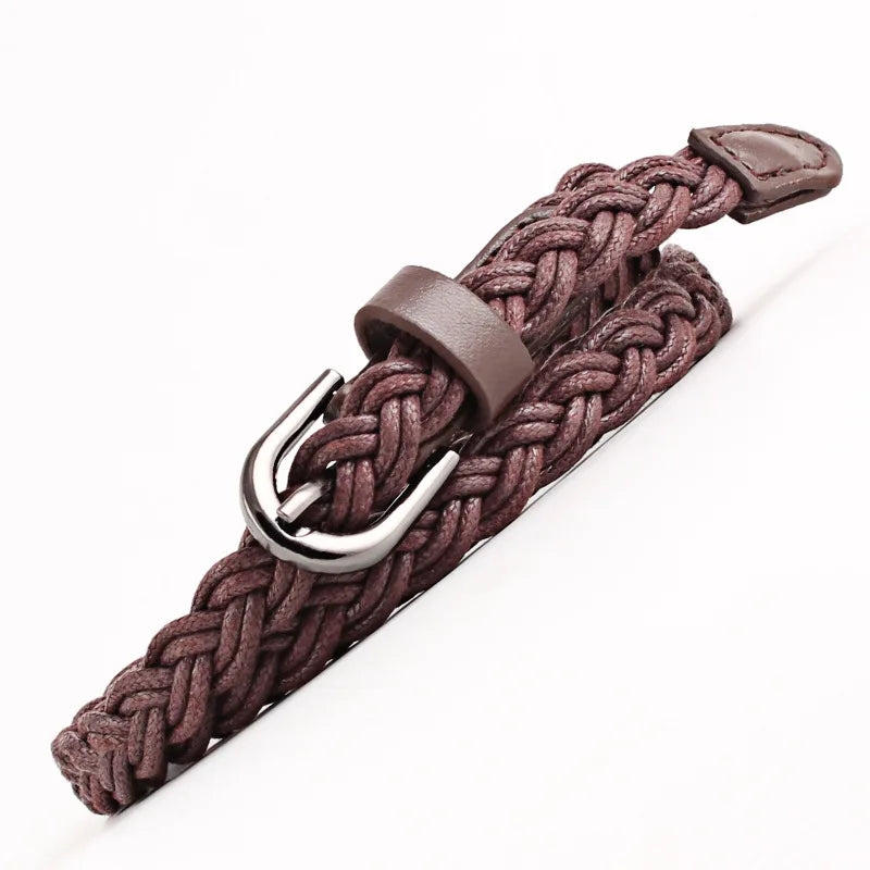 Fashion Casual Woven Knitted  Leather Female Waistband Ladies Decorative Women Belts Clothes Accessories Rope Braided