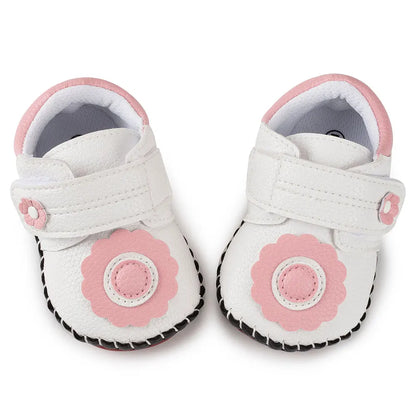 Baby Shoes Boy Girl Shoes Flower Newbron Toddler Infant PU Bowknot Princess Non-slip Rubber Soft Soled Shoes First Walkers