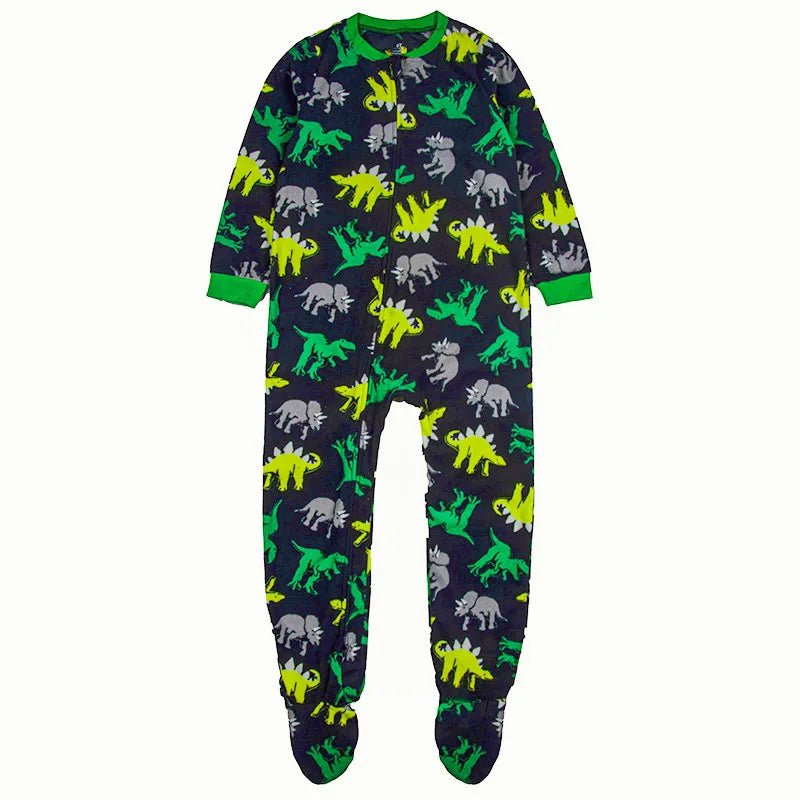 One-piece pajamas for children aged 3-10, pajamas for boys and girls, fleece one-piece suits, soft and warm.