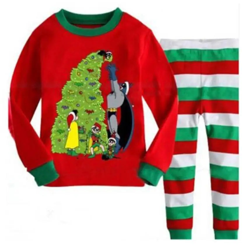 Kid Pajamas Set Baby Boy Clothes Girl Sleepwear Nightwear Children Santa Claus Christmas Pyjamas Cotton Clothing Set 2-7T