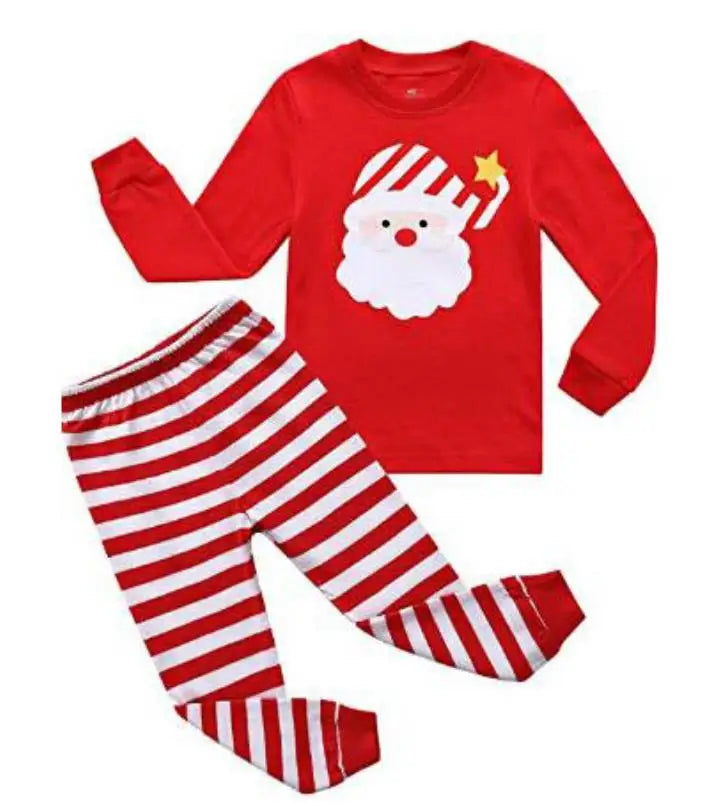 Kid Pajamas Set Baby Boy Clothes Girl Sleepwear Nightwear Children Santa Claus Christmas Pyjamas Cotton Clothing Set 2-7T