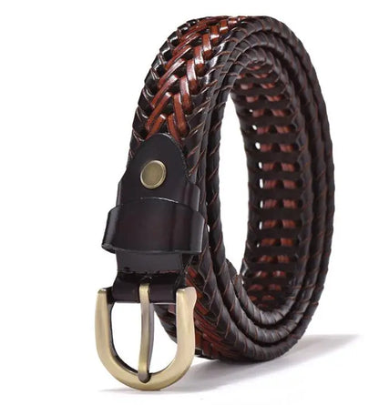 women Braided Belt For Men's Woven Belt Luxury Genuine Leather Cow Straps Hand Knitted Designer Men For Jeans Girdle Male belts