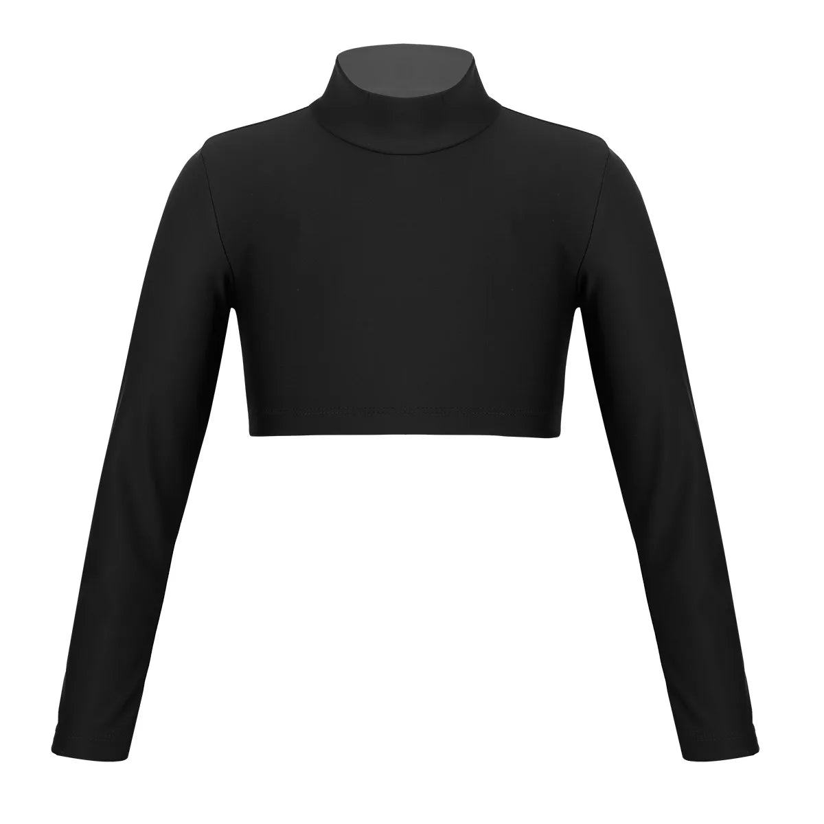 Kids Girls Crop Tops Girl's T-Shirts Top Long Sleeves Tshirts Ballet Gymnastics Dance Wear Children Sports Fitness Tops Tees