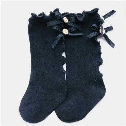 Children Socks Knee High Toddler Trousers Cotton Baby Girls Lace Baby Socks Girl Leg Warms Baby Girl Bow Sock