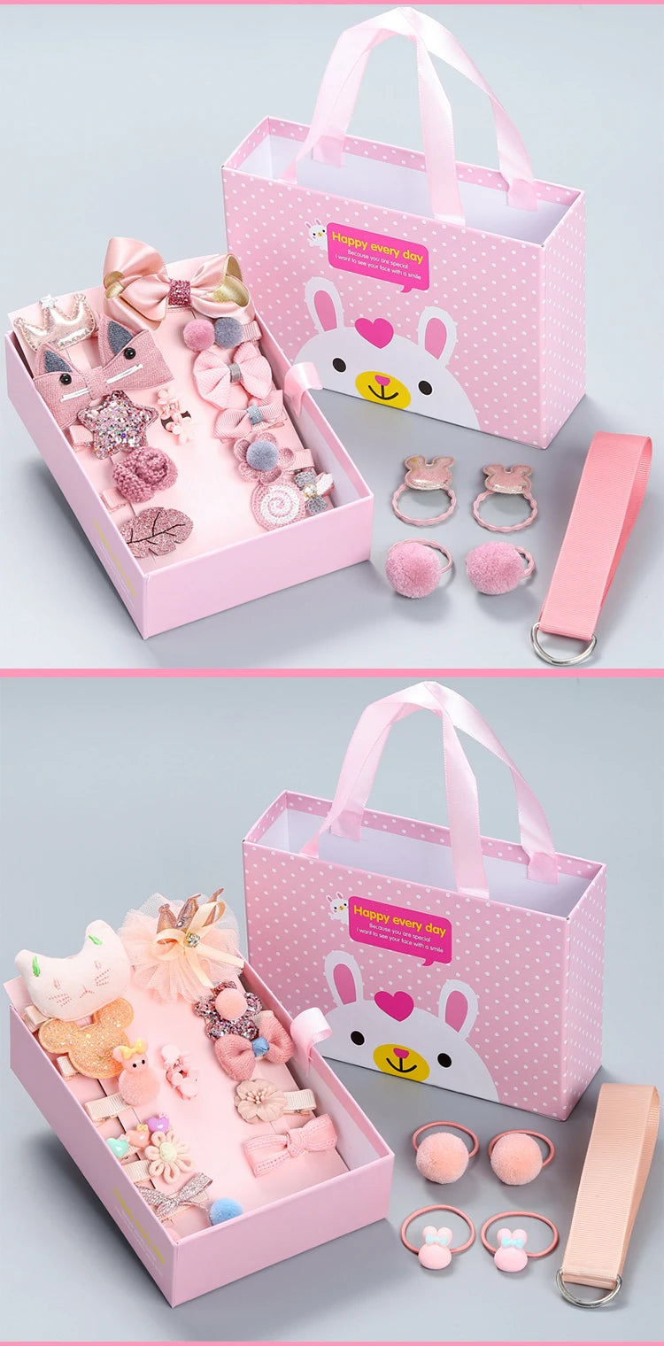 18 Pieces Baby Hair Accessories Princess Headdress Girls Headband Children Barrettes Headband Gift Set