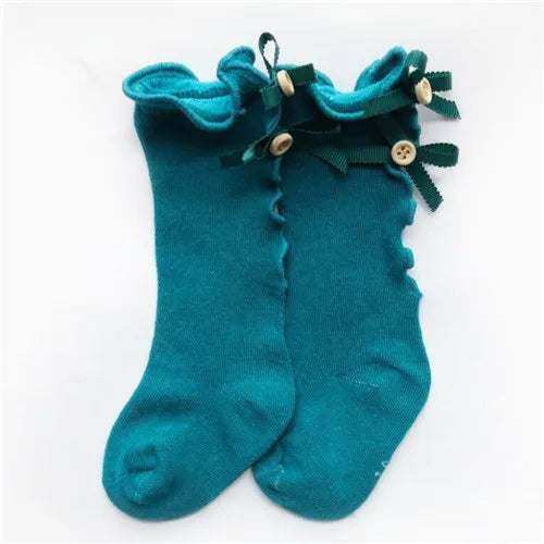 Children Socks Knee High Toddler Trousers Cotton Baby Girls Lace Baby Socks Girl Leg Warms Baby Girl Bow Sock