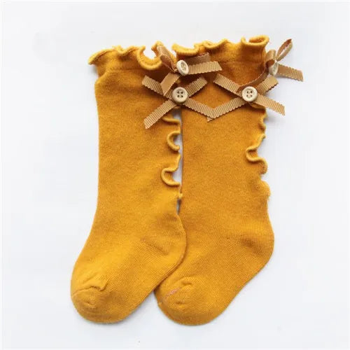 Children Socks Knee High Toddler Trousers Cotton Baby Girls Lace Baby Socks Girl Leg Warms Baby Girl Bow Sock