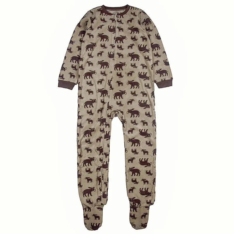 One-piece pajamas for children aged 3-10, pajamas for boys and girls, fleece one-piece suits, soft and warm.