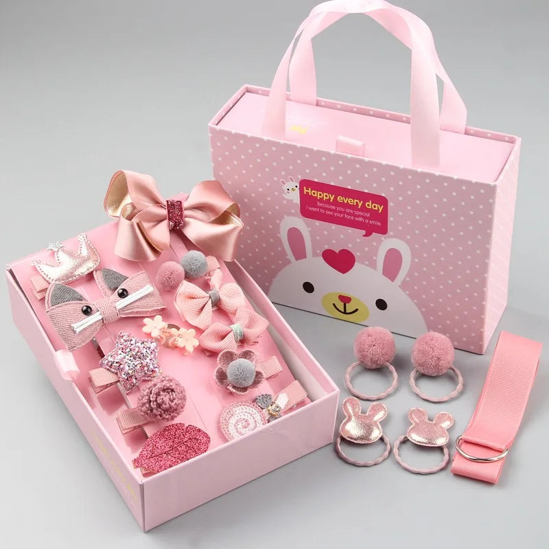 18 Pieces Baby Hair Accessories Princess Headdress Girls Headband Children Barrettes Headband Gift Set