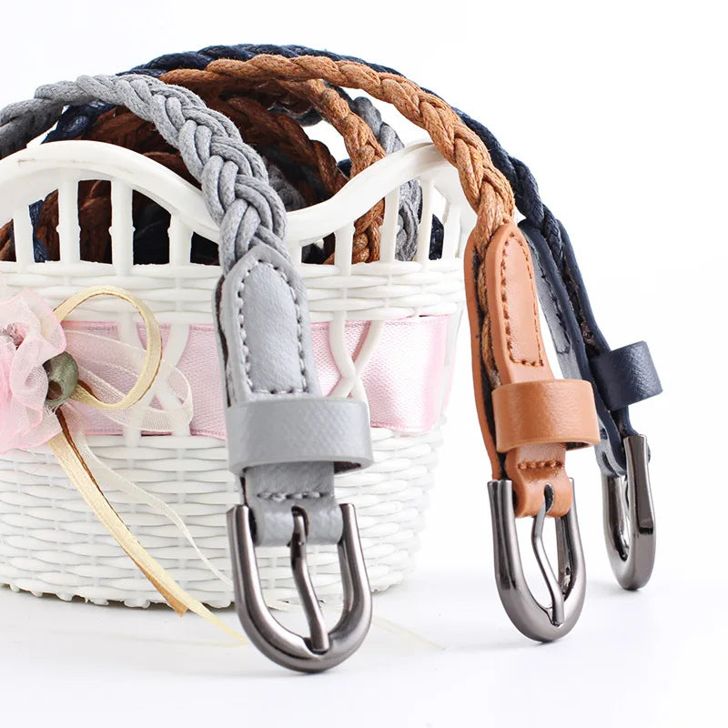 Fashion Casual Woven Knitted  Leather Female Waistband Ladies Decorative Women Belts Clothes Accessories Rope Braided