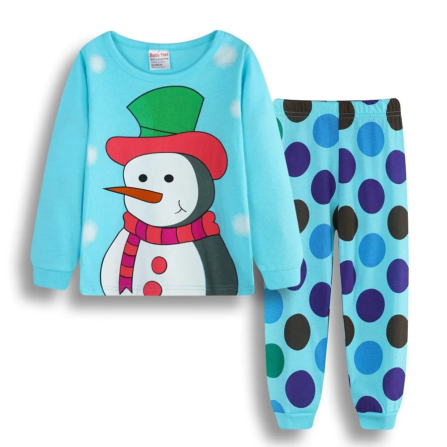Kid Pajamas Set Baby Boy Clothes Girl Sleepwear Nightwear Children Santa Claus Christmas Pyjamas Cotton Clothing Set 2-7T
