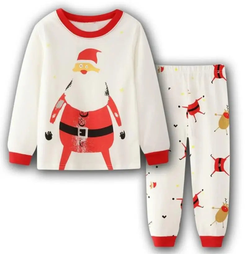 Kid Pajamas Set Baby Boy Clothes Girl Sleepwear Nightwear Children Santa Claus Christmas Pyjamas Cotton Clothing Set 2-7T