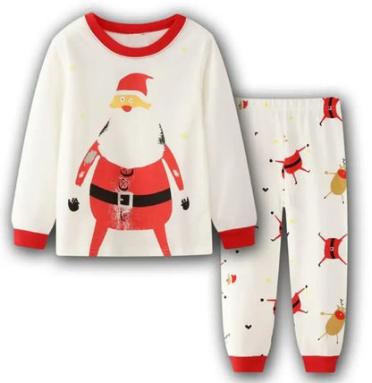 Kid Pajamas Set Baby Boy Clothes Girl Sleepwear Nightwear Children Santa Claus Christmas Pyjamas Cotton Clothing Set 2-7T