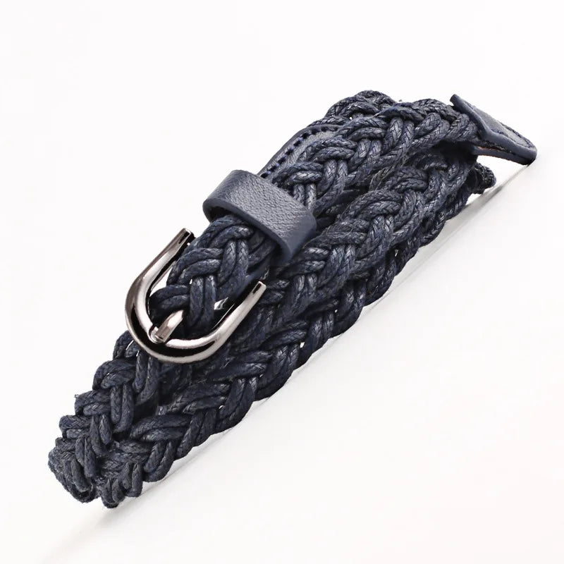 Fashion Casual Woven Knitted  Leather Female Waistband Ladies Decorative Women Belts Clothes Accessories Rope Braided