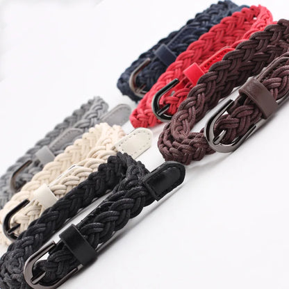 Fashion Casual Woven Knitted  Leather Female Waistband Ladies Decorative Women Belts Clothes Accessories Rope Braided
