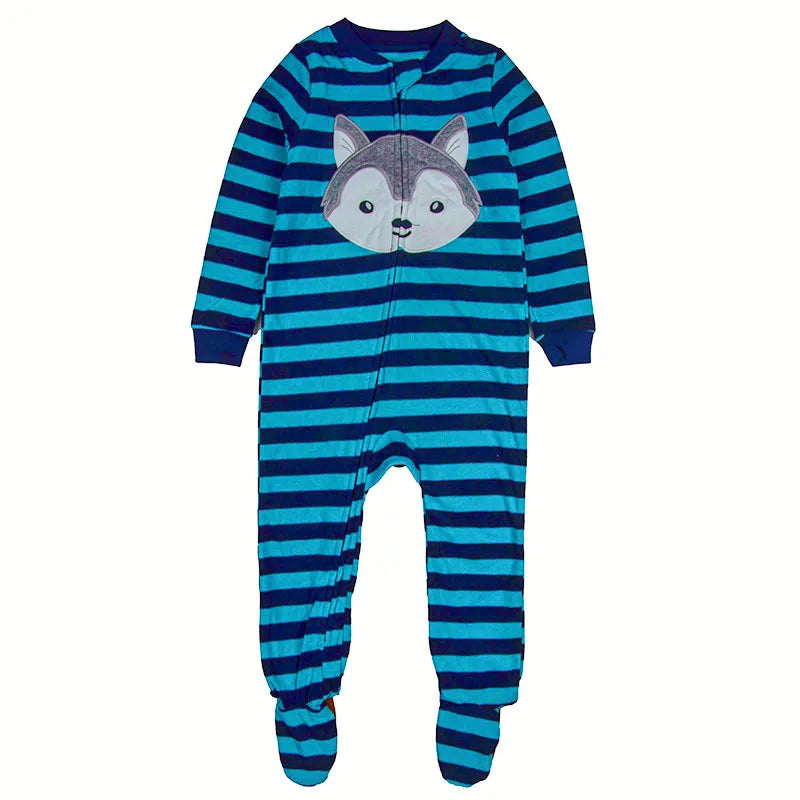 One-piece pajamas for children aged 3-10, pajamas for boys and girls, fleece one-piece suits, soft and warm.