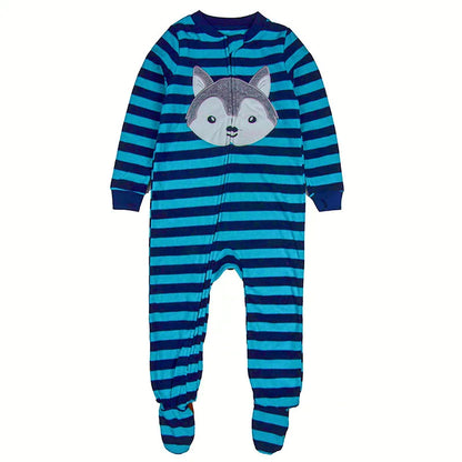 One-piece pajamas for children aged 3-10, pajamas for boys and girls, fleece one-piece suits, soft and warm.