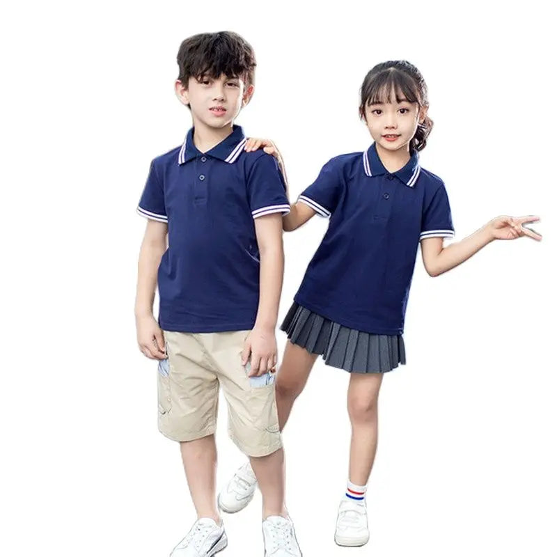 Boys Teens Short Sleeve Shirt 2023 Summer Fashion Cartoon Bear Embroidery School Clothes Little Girl Polo Shirts 2-14 Years Tops