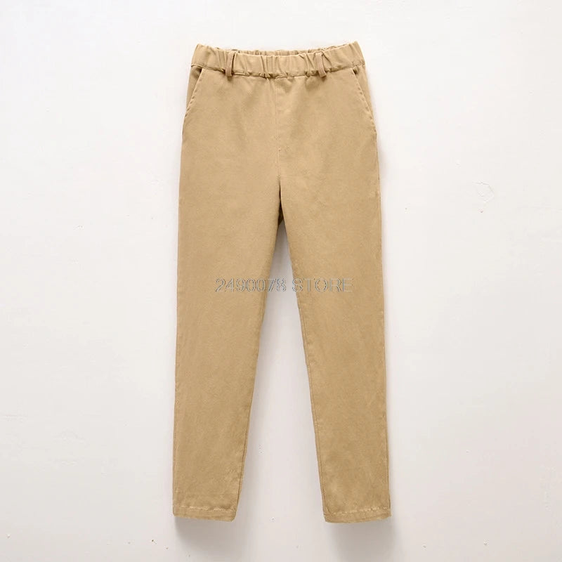 Trousers For Boys 100% Cotton Formal School Performance Suit Pants Brand Kids Wedding Party Trousers Menino Sports Pants 4-16Y