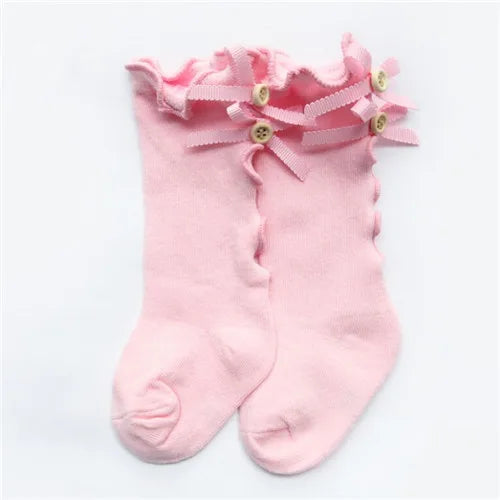 Children Socks Knee High Toddler Trousers Cotton Baby Girls Lace Baby Socks Girl Leg Warms Baby Girl Bow Sock