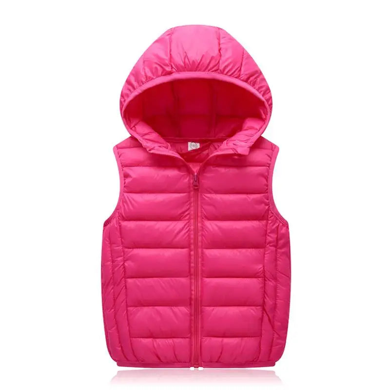 2025New Children Down Vest Girls Hooded Jacket Winter Waistcoats Boy Baby Autumn Outerwear Coats 3-12 Years Kids Warm Clothes