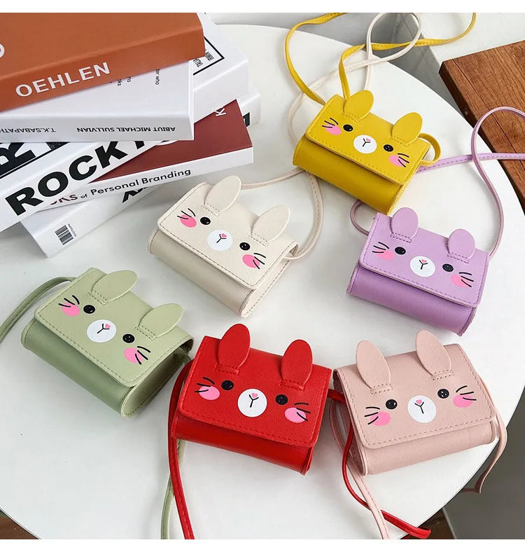 Children's Accessories Small Shoulder Bag Cute Rabbit BabyGirls Small Crossbody Bags Cartoon Kids Boys Mini Coin Purse Handbags