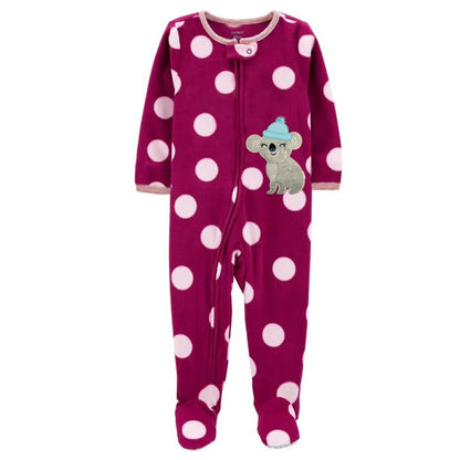 One-piece pajamas for children aged 3-10, pajamas for boys and girls, fleece one-piece suits, soft and warm.