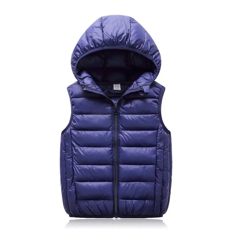 2025New Children Down Vest Girls Hooded Jacket Winter Waistcoats Boy Baby Autumn Outerwear Coats 3-12 Years Kids Warm Clothes