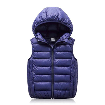 2025New Children Down Vest Girls Hooded Jacket Winter Waistcoats Boy Baby Autumn Outerwear Coats 3-12 Years Kids Warm Clothes