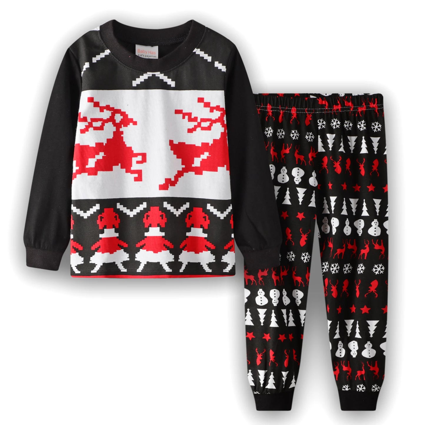 Kid Pajamas Set Baby Boy Clothes Girl Sleepwear Nightwear Children Santa Claus Christmas Pyjamas Cotton Clothing Set 2-7T