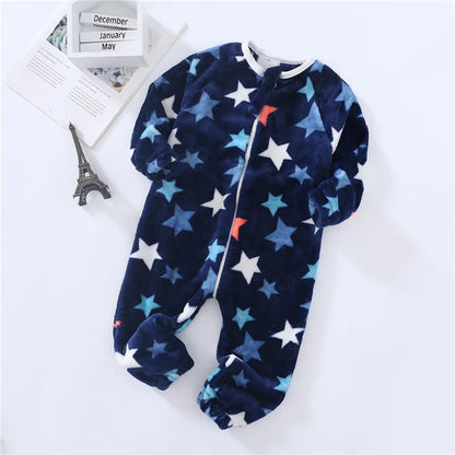 Baby Pajamas For Boys Girls Thick Warm Pajama Autumn Children Flannel Onesies Jumpsuits Winter Kids Cartoon Blanket Sleepwear