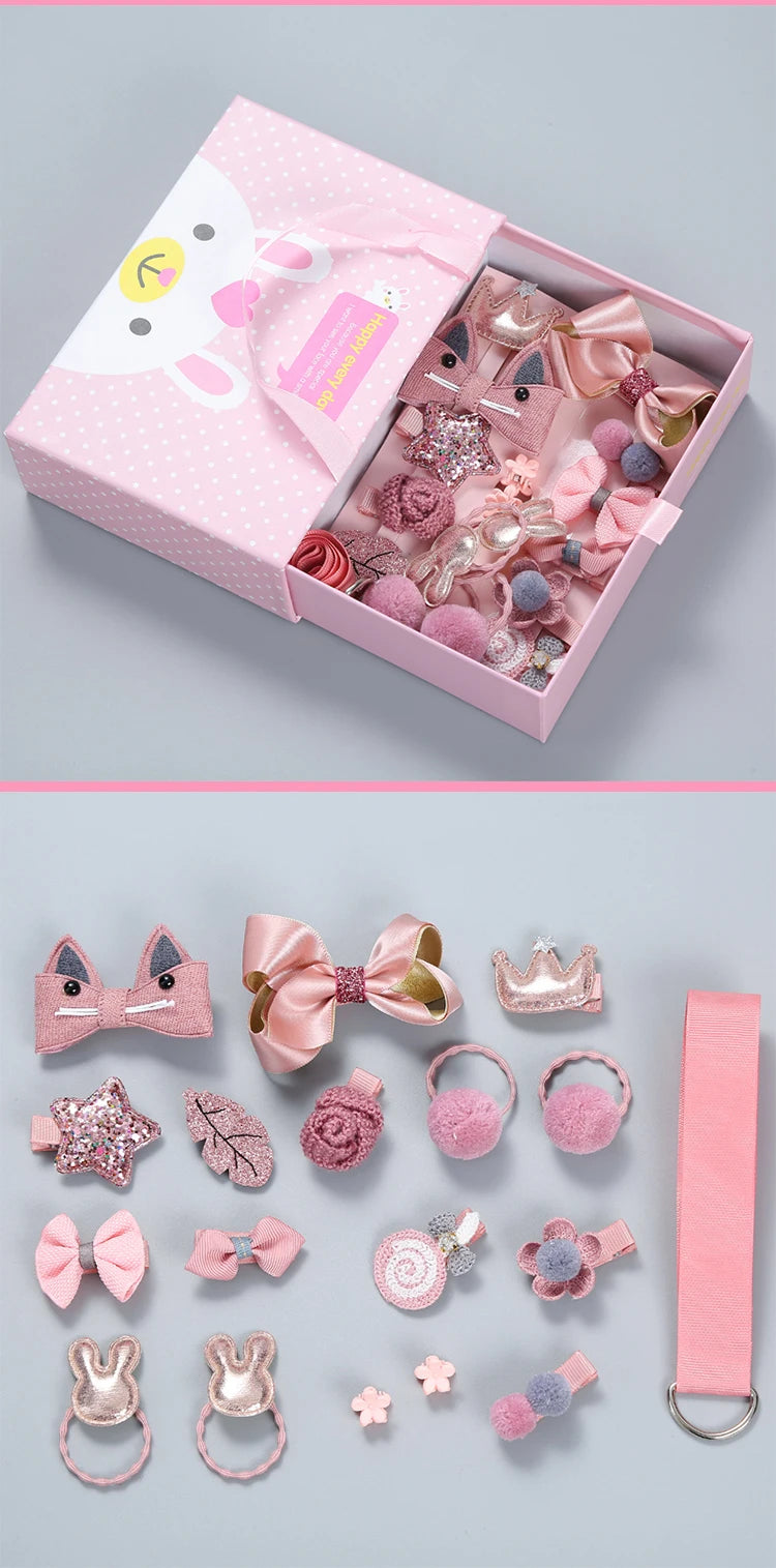 18 Pieces Baby Hair Accessories Princess Headdress Girls Headband Children Barrettes Headband Gift Set