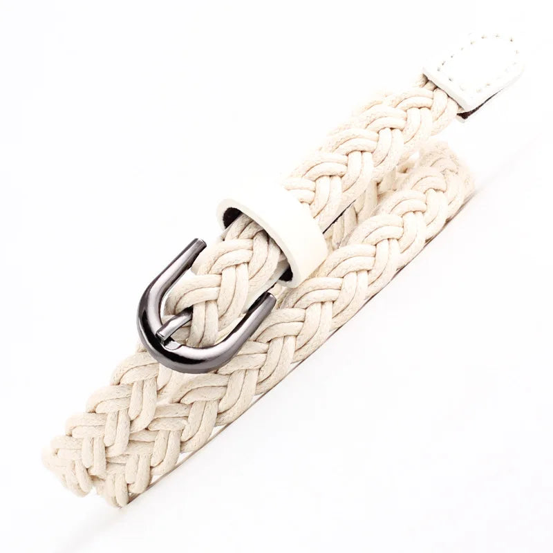 Fashion Casual Woven Knitted  Leather Female Waistband Ladies Decorative Women Belts Clothes Accessories Rope Braided