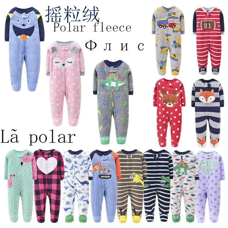 One-piece pajamas for children aged 3-10, pajamas for boys and girls, fleece one-piece suits, soft and warm.