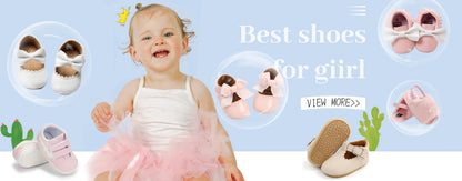 Baby Shoes Boy Girl Shoes Flower Newbron Toddler Infant PU Bowknot Princess Non-slip Rubber Soft Soled Shoes First Walkers