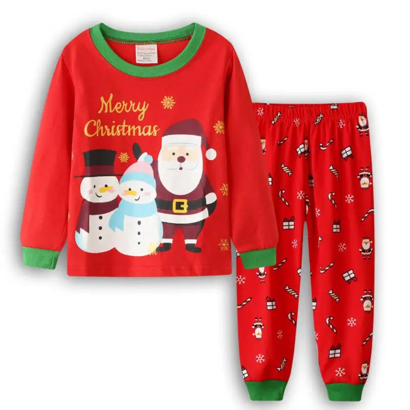 Kid Pajamas Set Baby Boy Clothes Girl Sleepwear Nightwear Children Santa Claus Christmas Pyjamas Cotton Clothing Set 2-7T