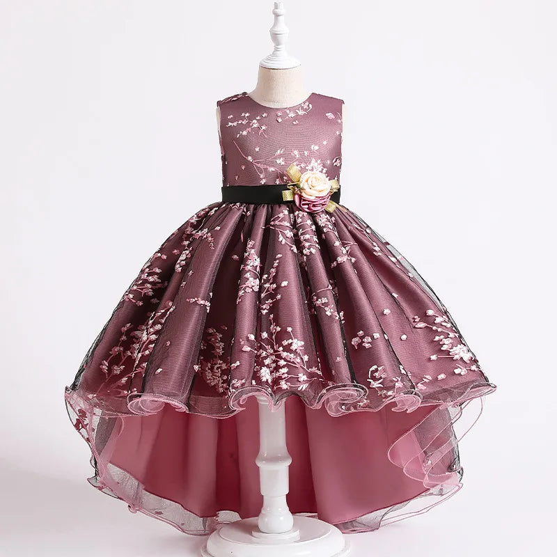 New Pageant Vintage Kids Party Bridesmaid Dresses For Girls Children Costume Wedding Dress Girl Infant Vestido Teen 6 8 10 12Y