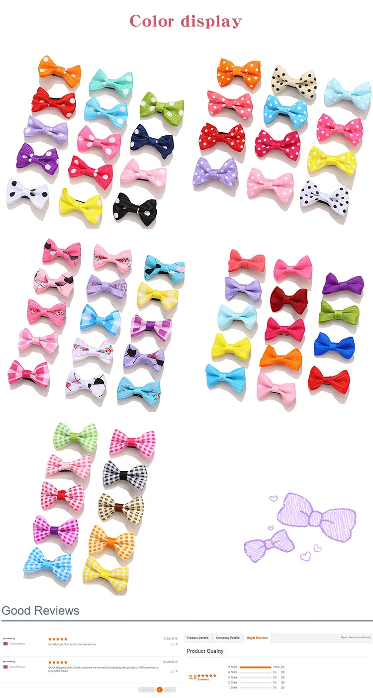 1 Set/Bag Baby Girls Cute Colors Satin Dot Bow Ornament Hair Clips Children Sweet Plaid Barrettes Hairpins Kids Hair Accessories