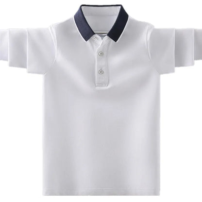 Kids Boys Polo Shirt Fashion Brand Design Children Casual Long Sleeve Tops For Teen Boy 4 6 8 10 12 14 Years Clothing