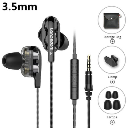 STEVVEX Wired Earphone Headphones with Microphone Dual Driver Phone Earphones Type C Ear phones