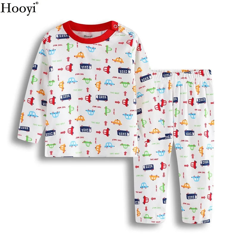 2024 Baby Boys Pajamas Clothes Suit 100% Cotton Fashion Children Sleepwear Top Quality Newborn T-Shirt Pant Set 0 1 2 Year