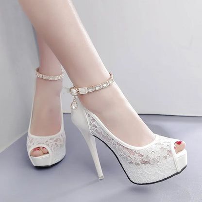 High Heels for Women ELEGANT Sweet Fashion British Style Slip-On 12CM Thin Heels Pointed Toe Office Career Women Shoes Gold 46