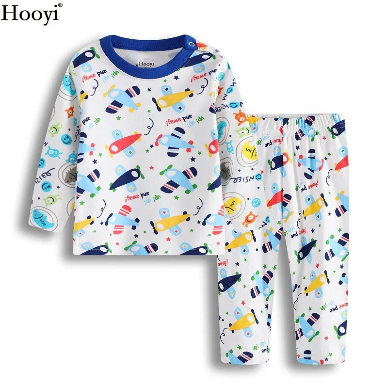 2024 Baby Boys Pajamas Clothes Suit 100% Cotton Fashion Children Sleepwear Top Quality Newborn T-Shirt Pant Set 0 1 2 Year