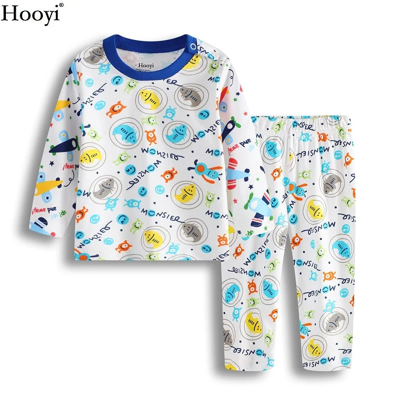 2024 Baby Boys Pajamas Clothes Suit 100% Cotton Fashion Children Sleepwear Top Quality Newborn T-Shirt Pant Set 0 1 2 Year