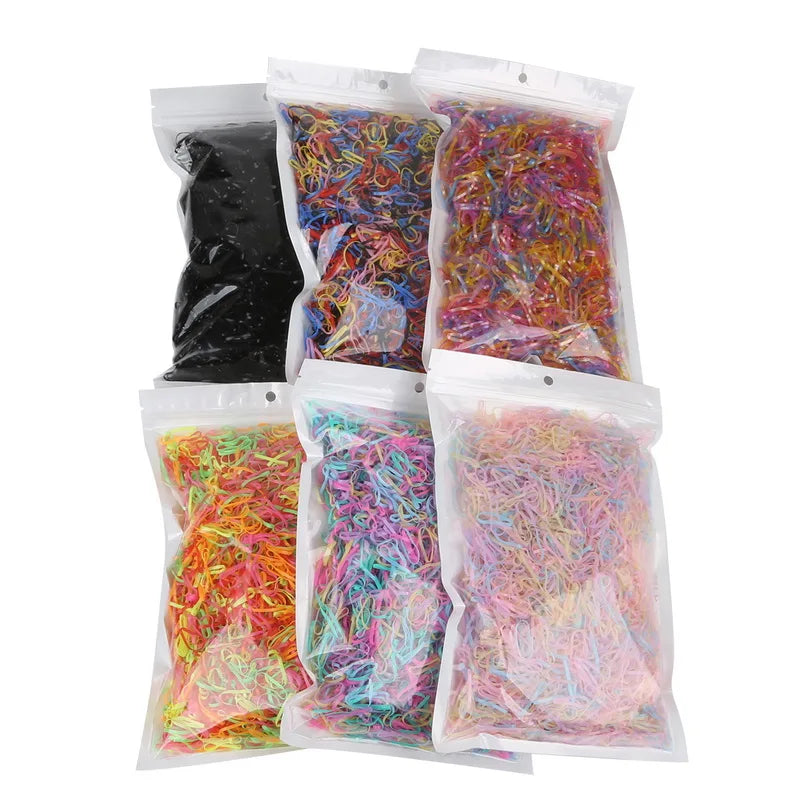 2018 New Random Mixed Child Baby Hair Holders Rubber Bands Elastics Girl's Tie Gum Hair Accessories about 500PCS