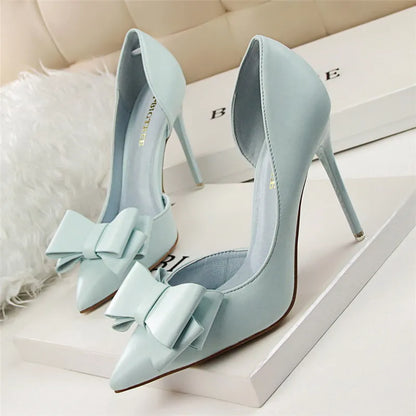 High Heels for Women ELEGANT Sweet Fashion British Style Slip-On 12CM Thin Heels Pointed Toe Office Career Women Shoes Gold 46