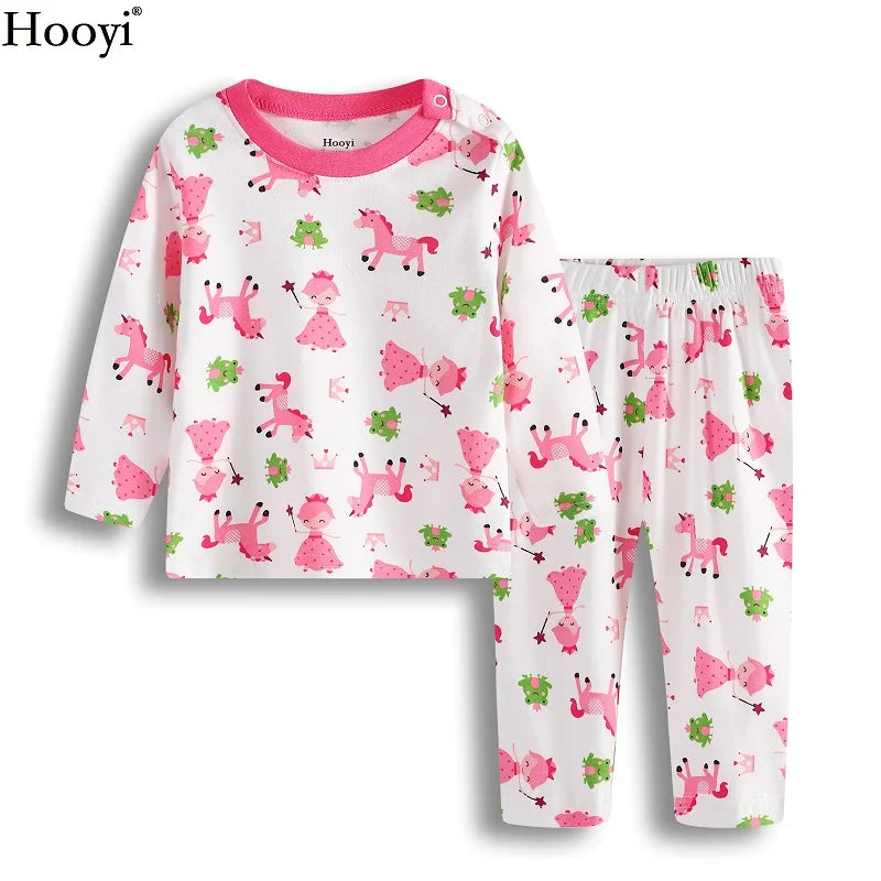 2024 Baby Boys Pajamas Clothes Suit 100% Cotton Fashion Children Sleepwear Top Quality Newborn T-Shirt Pant Set 0 1 2 Year