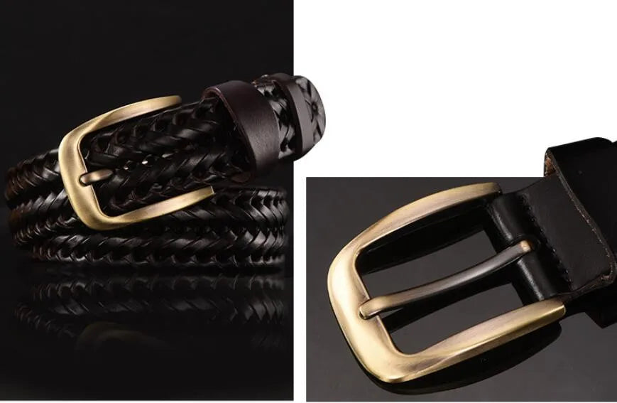 women Braided Belt For Men's Woven Belt Luxury Genuine Leather Cow Straps Hand Knitted Designer Men For Jeans Girdle Male belts